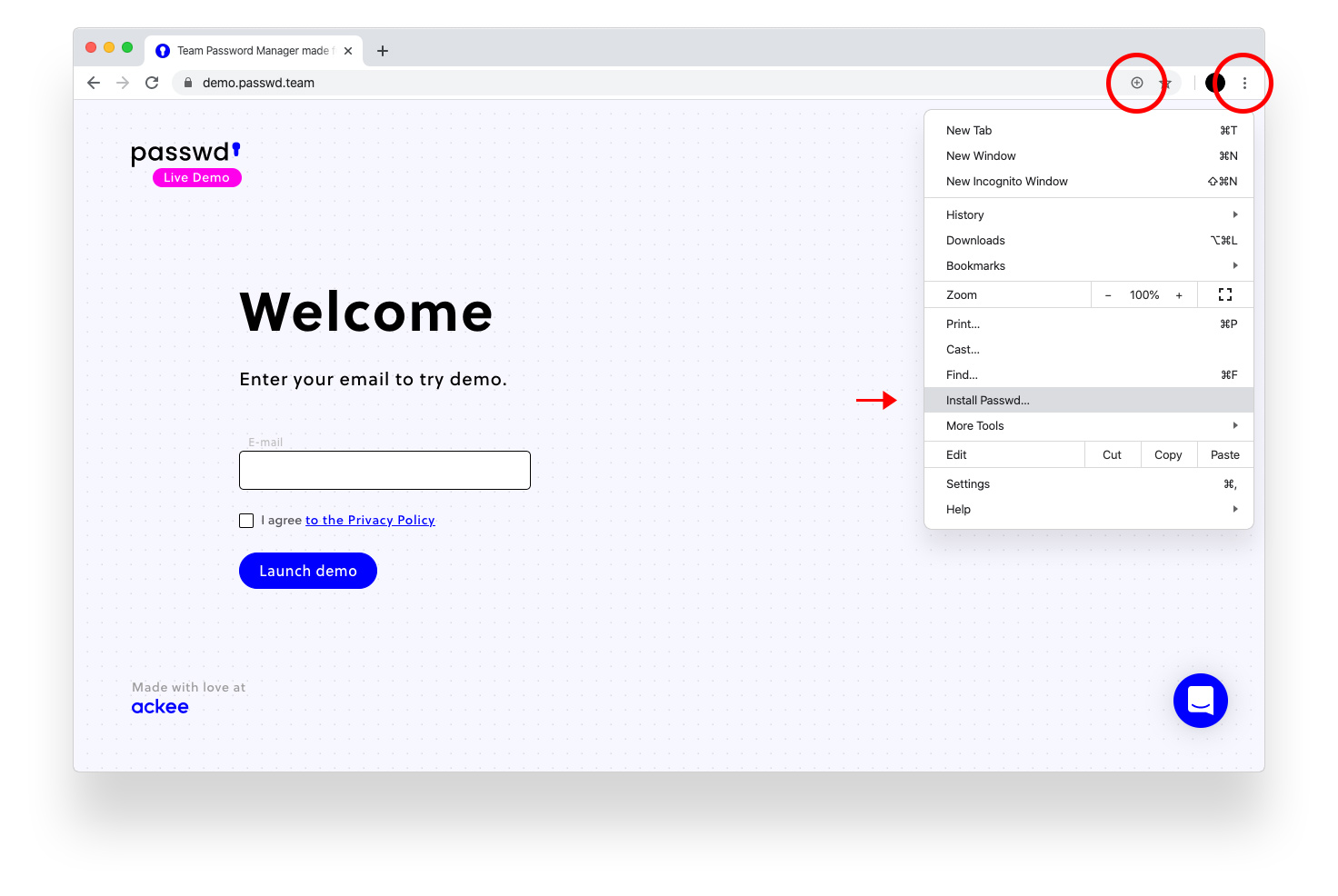 Passwd app installation instructions - Passwd - team password manager